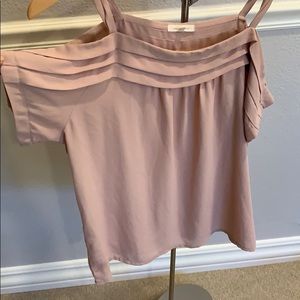 taupe/beige off the shoulder top.